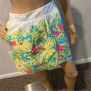 Lilly Pulitzer Whitley Cotton Mini Floral Skirt with pockets Size 8
